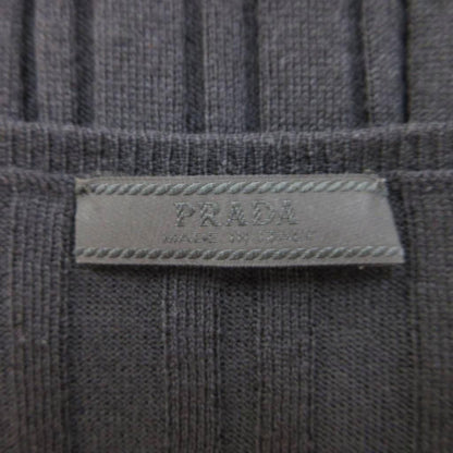 Prada Knit Sweater Wool 38 Black V-neck Long Sleeve Ribbed PP — view 5