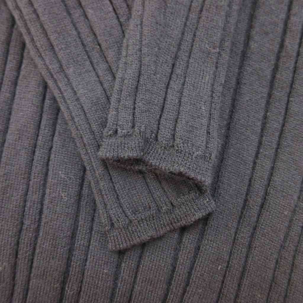 Prada Knit Sweater Wool 38 Black V-neck Long Sleeve Ribbed PP — view 6