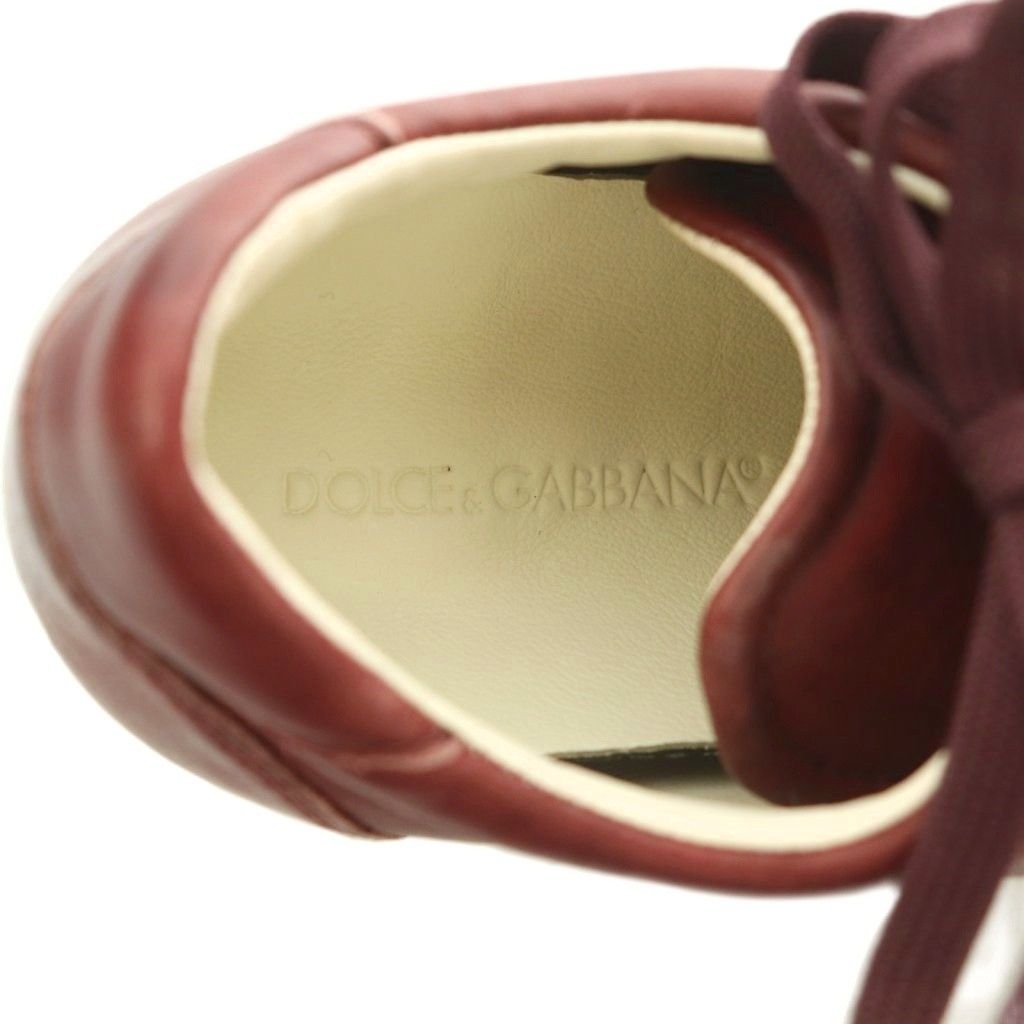 Dolce & Gabbana Sneakers Low Cut Leather 6..5 cm Bordeaux — view 8