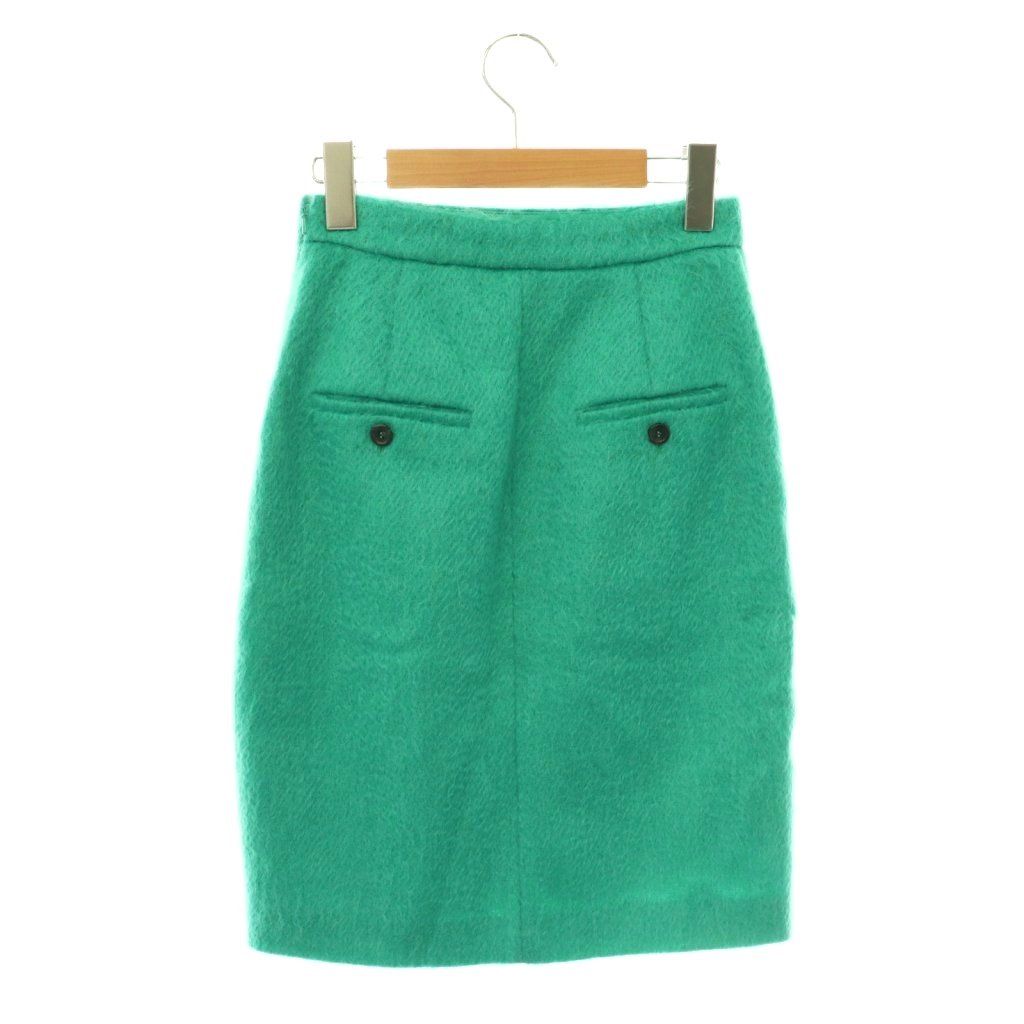 Max Mara Skirt Knee Length Mohair Tight 36 Green CX — view 2