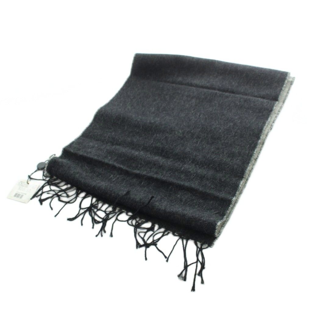 Fendi Scarf Shawl Logo Fringe Black — view 2