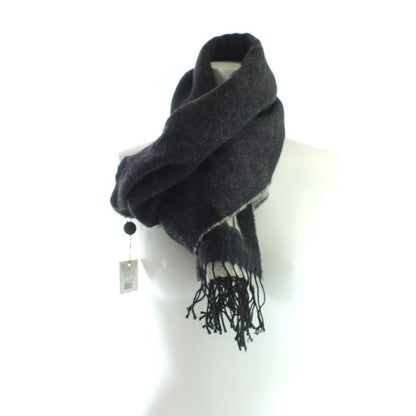 Fendi Scarf Shawl Logo Fringe Black — view 4