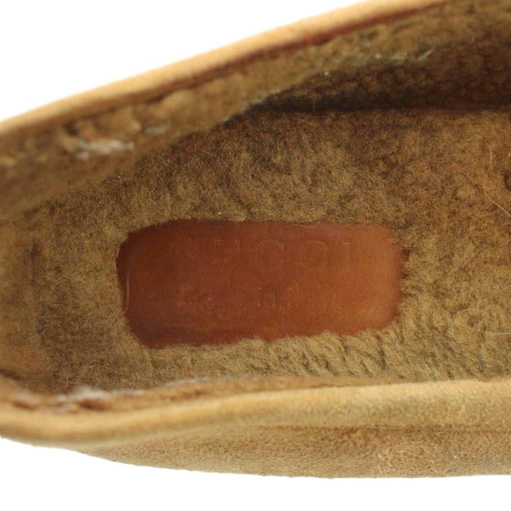 Gucci Shearling Shoes Moccasins Sherry Line Horsebit Suede Brown — view 7