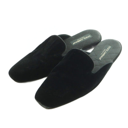 Dolce & Gabbana Sandals Square Toe Quilted Insole Black
