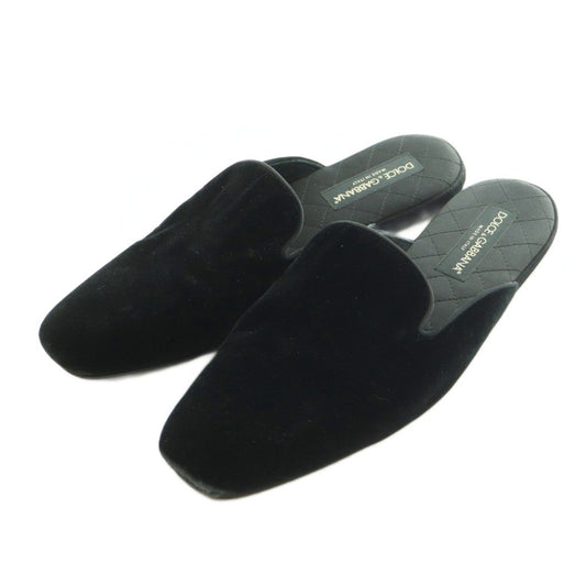 Dolce & Gabbana Sandals Square Toe Quilted Insole Black