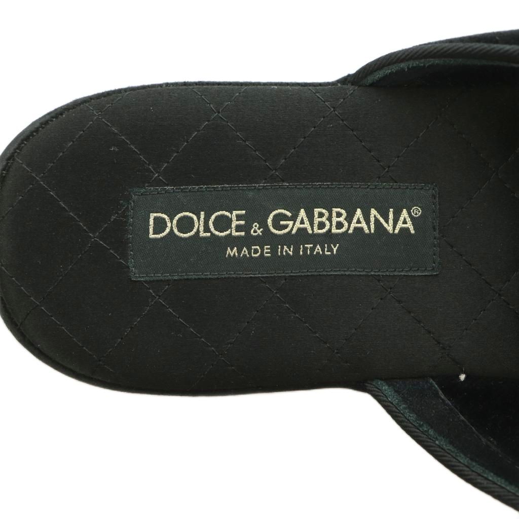Dolce & Gabbana Sandals Square Toe Quilted Insole Black — view 7