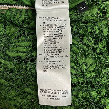 Gucci Dress 36 S Green Dark Navy Red 3/4 Sleeve Long Lace — view 5