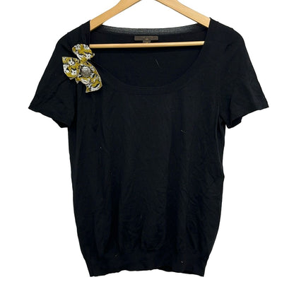 Louis Vuitton Short Sleeve Sweater M Black Dark Yellow Multi