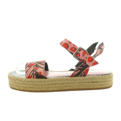 Louis Vuitton Sample Jungle Dot Sandals Strap Espadrille Pink Brown — view 2