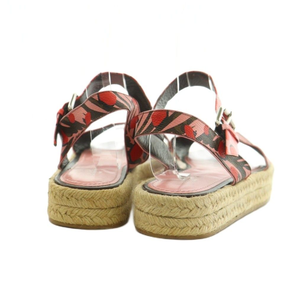 Louis Vuitton Sample Jungle Dot Sandals Strap Espadrille Pink Brown — view 5
