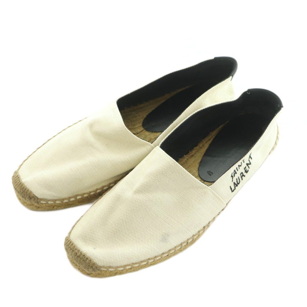 Saint Laurent Paris Espadrille Slip Ons 42 Off White