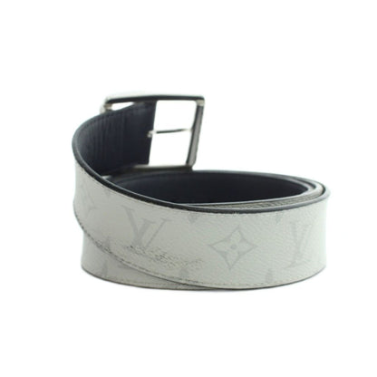 Louis Vuitton Belt Ceinture Monogram Silver Logo Leather White — view 3