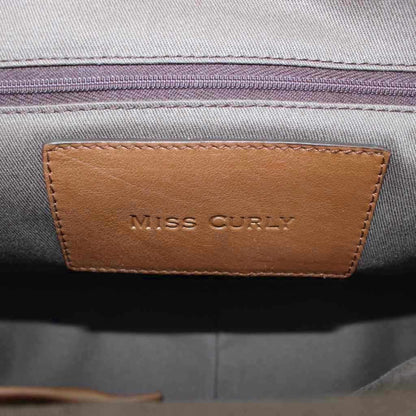 Dolce & Gabbana Miss Curly Handbag Tote Leather Logo Brown — view 7