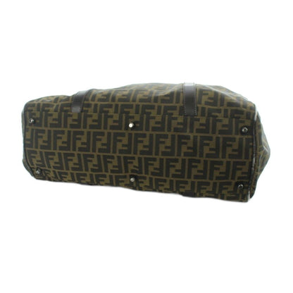 Fendi Boston Bag Canvas Leather Zucca Pattern Logo Brown — view 5