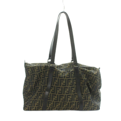 Fendi Boston Bag Canvas Leather Zucca Pattern Logo Brown — view 2