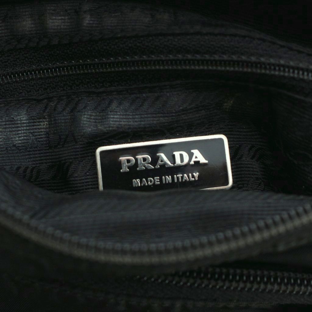Prada Shoulder Bag Crossbody Logo Nylon Triangle Plate Black — view 5