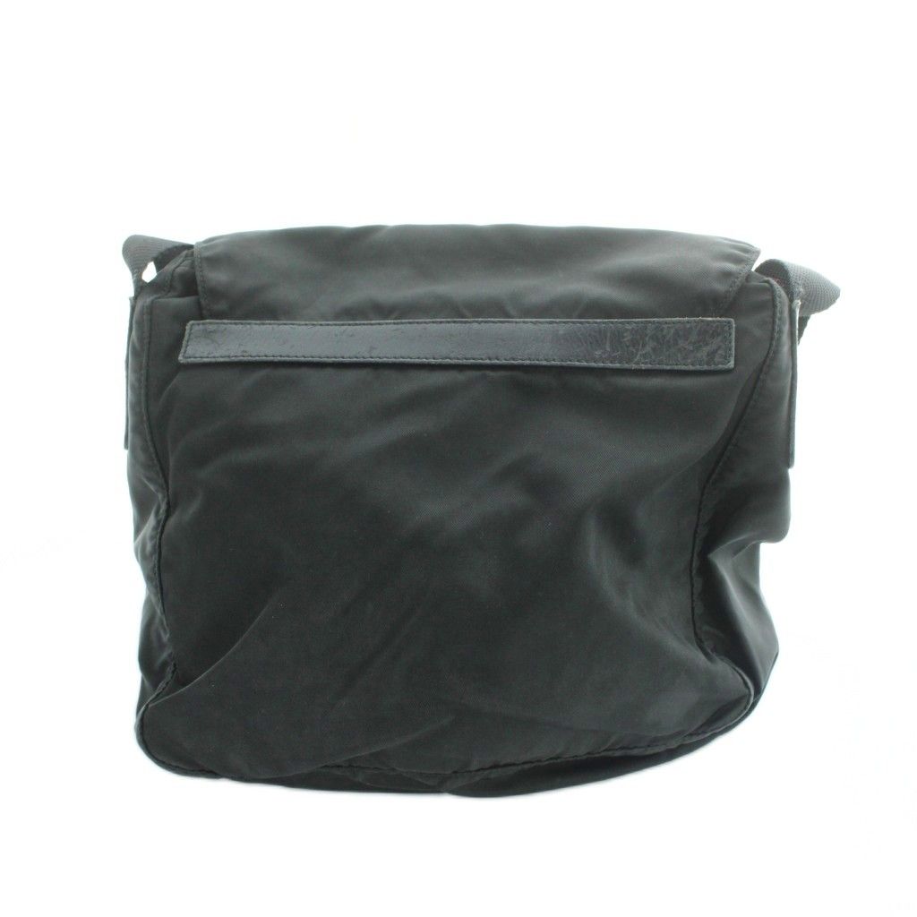 Prada Shoulder Bag Crossbody Logo Nylon Triangle Plate Black — view 2