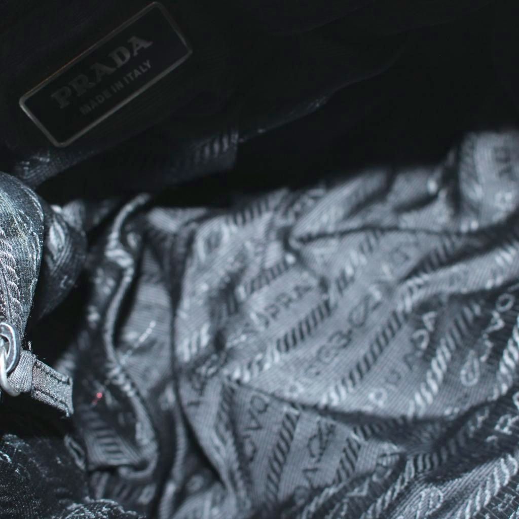 Prada Shoulder Bag Crossbody Logo Nylon Triangle Plate Black — view 6