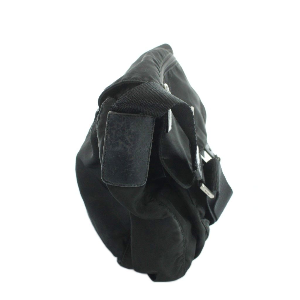 Prada Shoulder Bag Crossbody Logo Nylon Triangle Plate Black — view 3