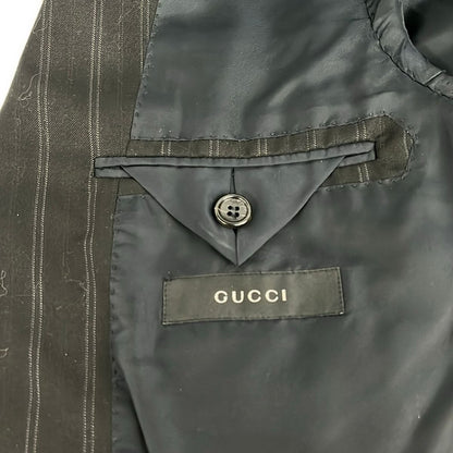 Gucci Singles Dark Gray Light Striped Shoulder Pad Jacket — view 3