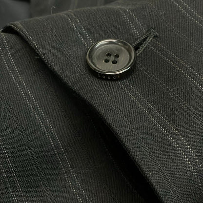 Gucci Singles Dark Gray Light Striped Shoulder Pad Jacket — view 6