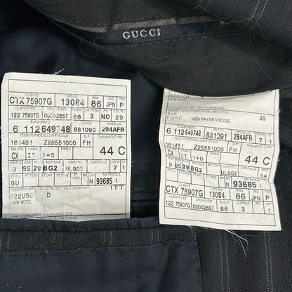 Gucci Singles Dark Gray Light Striped Shoulder Pad Jacket — view 5