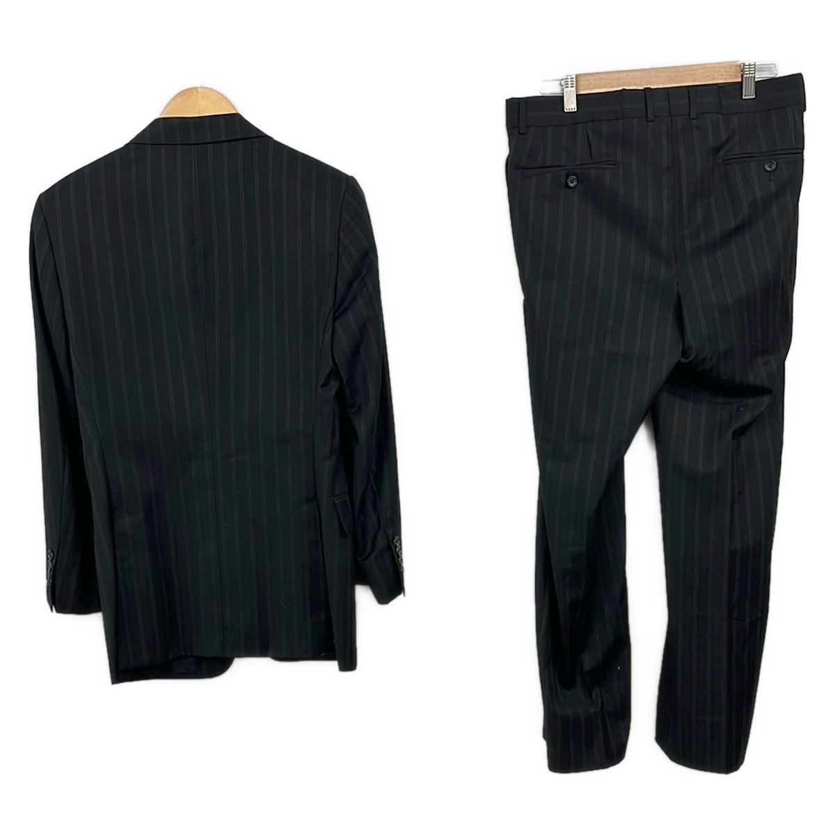 Gucci Singles Dark Gray Light Striped Shoulder Pad Jacket — view 2