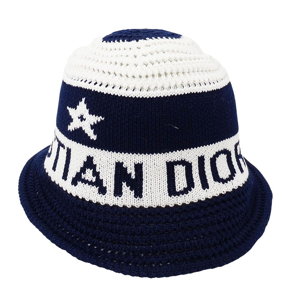 Dior Hat Cotton D-tulipe Cloche Hat Navy White M Hat Star