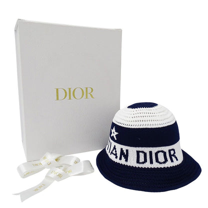 Dior Hat Cotton D-tulipe Cloche Hat Navy White M Hat Star — view 8