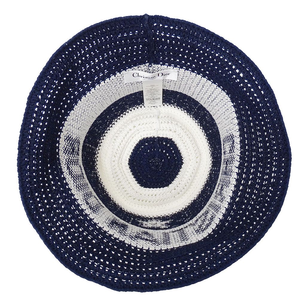 Dior Hat Cotton D-tulipe Cloche Hat Navy White M Hat Star — view 6
