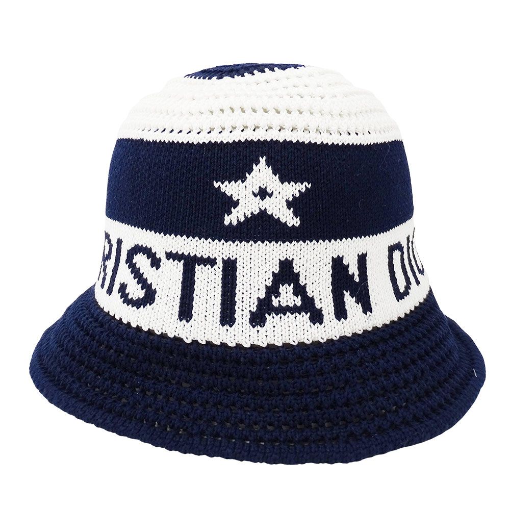 Dior Hat Cotton D-tulipe Cloche Hat Navy White M Hat Star — view 3