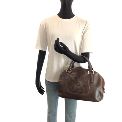 Bvlgari Leoni Brown Silver Leather Pfegel 2-Way Shoulder — view 7