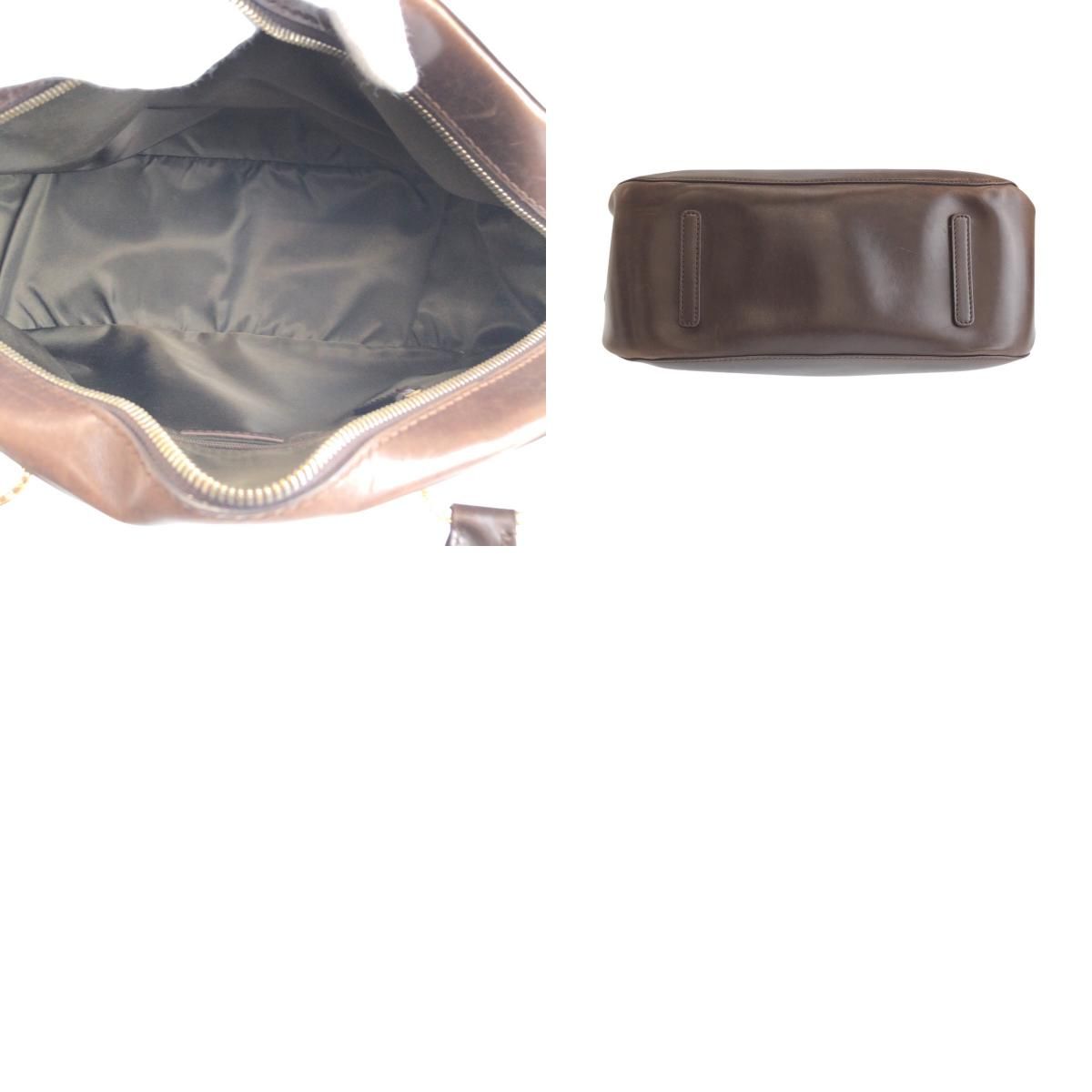 Bvlgari Leoni Brown Silver Leather Pfegel 2-Way Shoulder — view 9