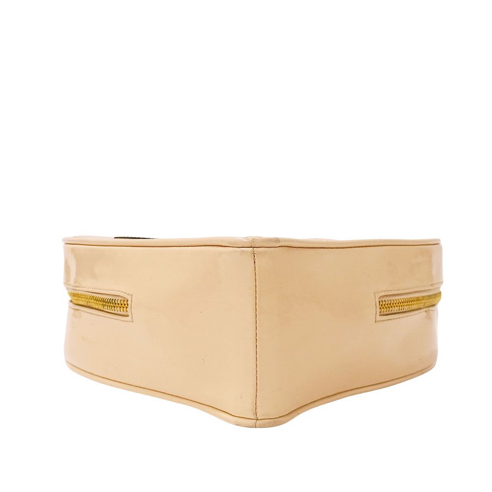 Chanel Bag Handbag Quilted Enamel Heart Vanity Bag Beige Gold Handheld — view 3