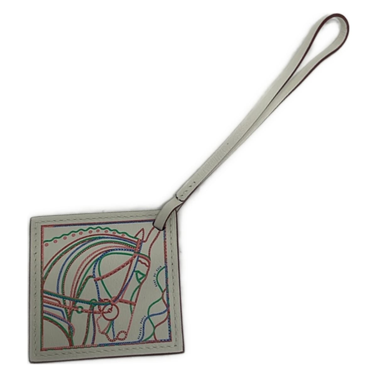 Hermes Key Holder Carre Nano White Blue Royal Bamboo Robe du Soir — view 2