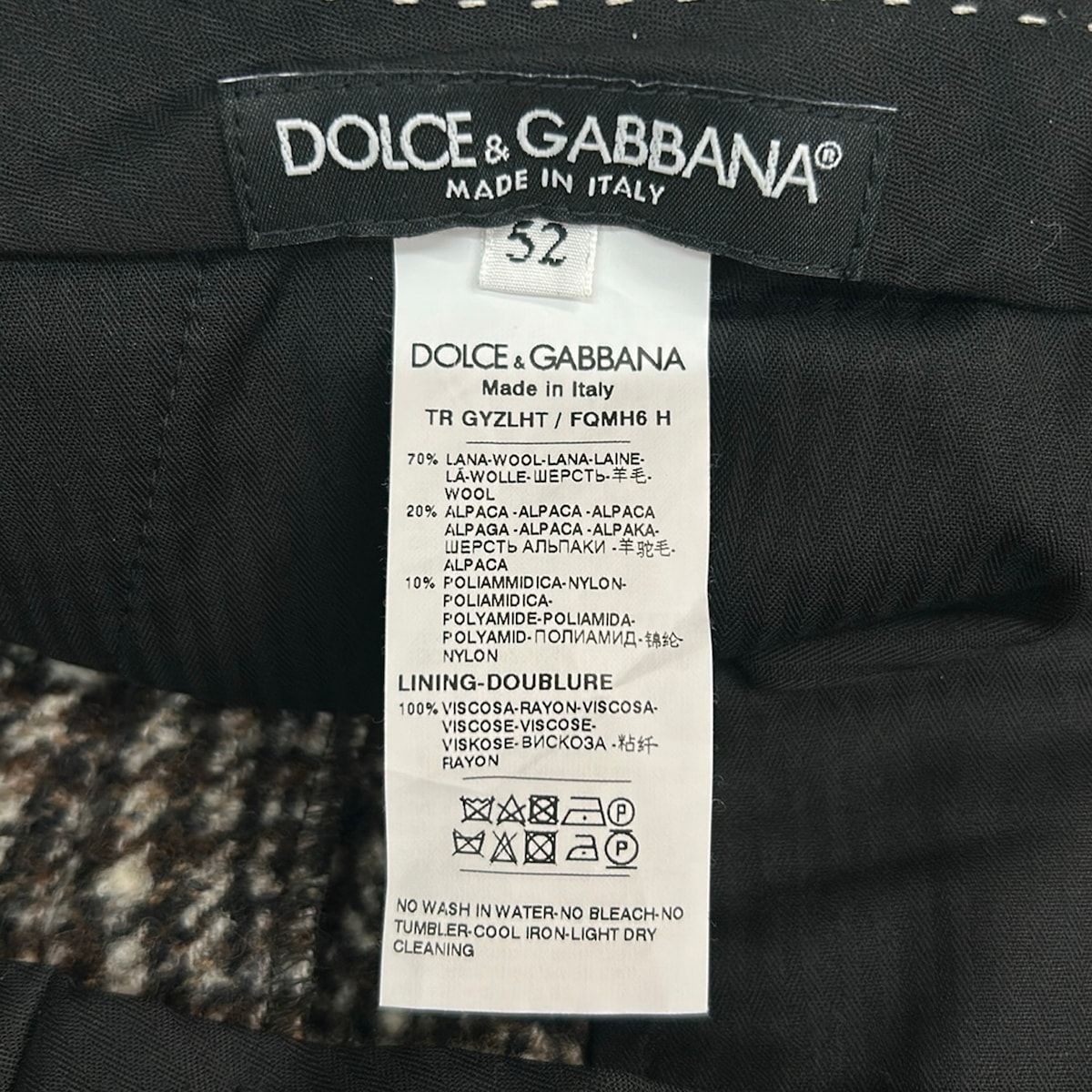 Dolce & Gabbana Pants 52 L Dark Brown White Black Full Length — view 3