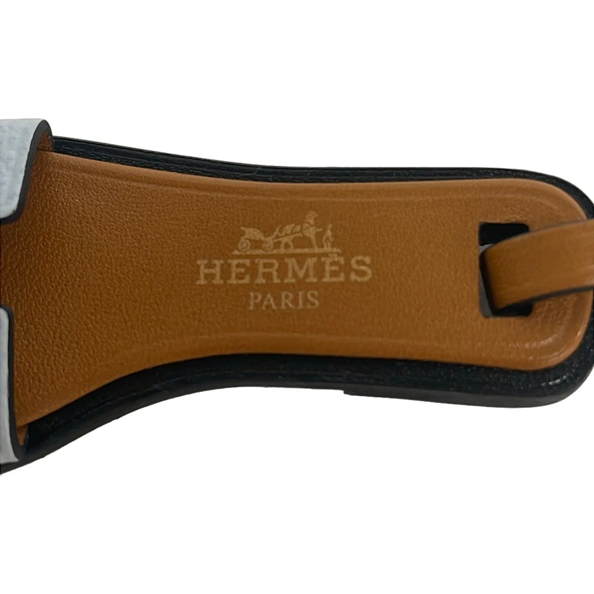 Hermes Key Holder Oran Nano Blue Brume Natural Sable Black — view 3