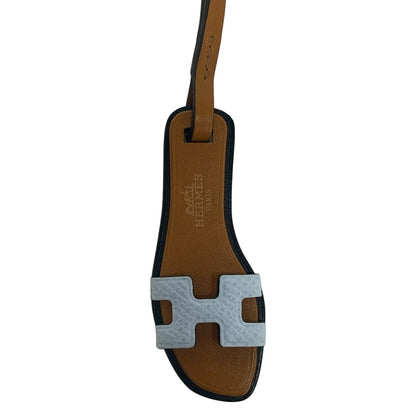 Hermes Key Holder Oran Nano Blue Brume Natural Sable Black — view 4