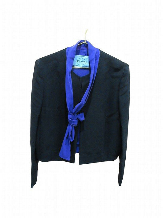 Prada Jacket with Ribbon Black Purple 42