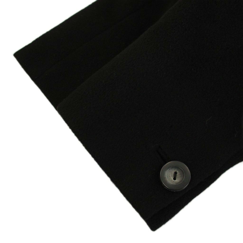 Dior Collarless Coat Long Ribbon Belt Vintage 9 Black YT — view 7