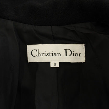 Dior Collarless Coat Long Ribbon Belt Vintage 9 Black YT — view 5