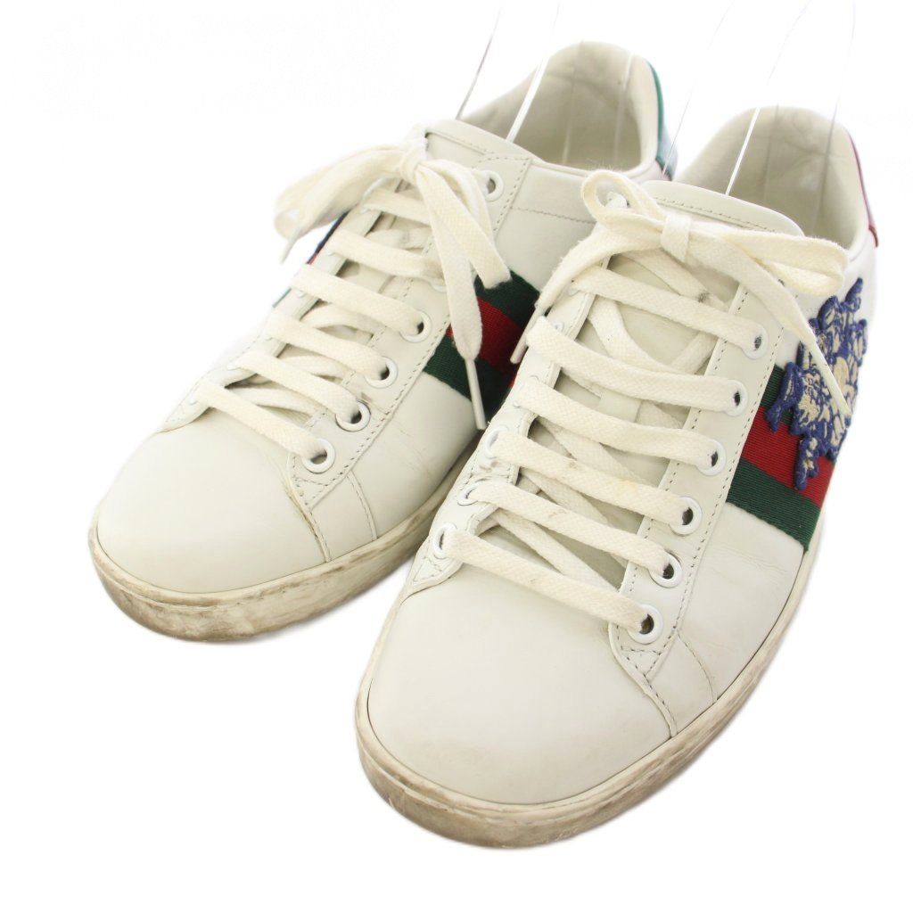 Gucci Sherry Line Ace Sneakers Leather Shoes Three Little Pigs Embroidery — view 2
