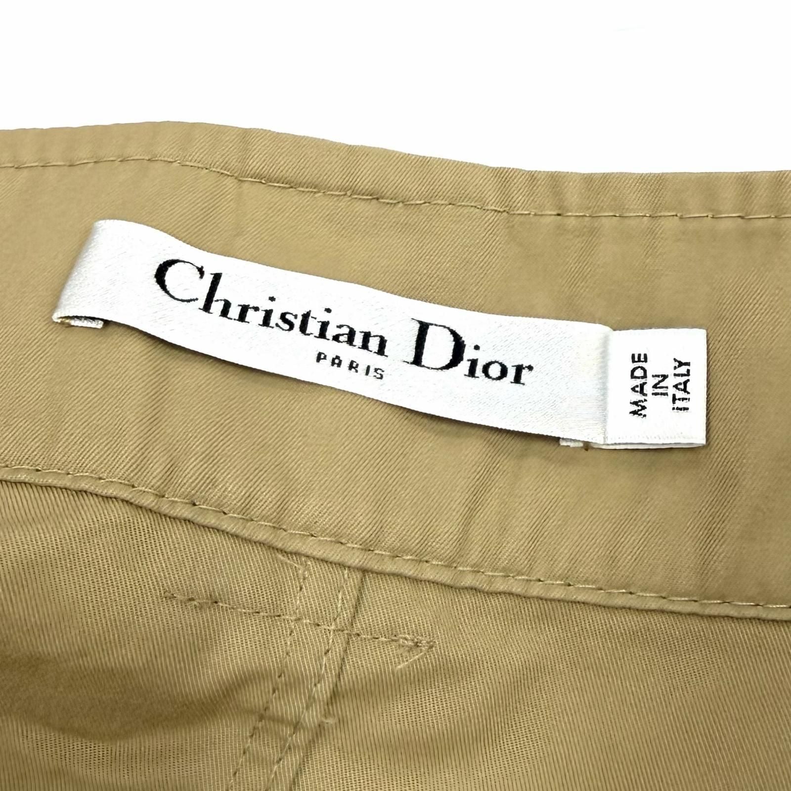 Dior Cotton 100% Logo Button Knee Length Flare Skirt Beige 42 — view 7