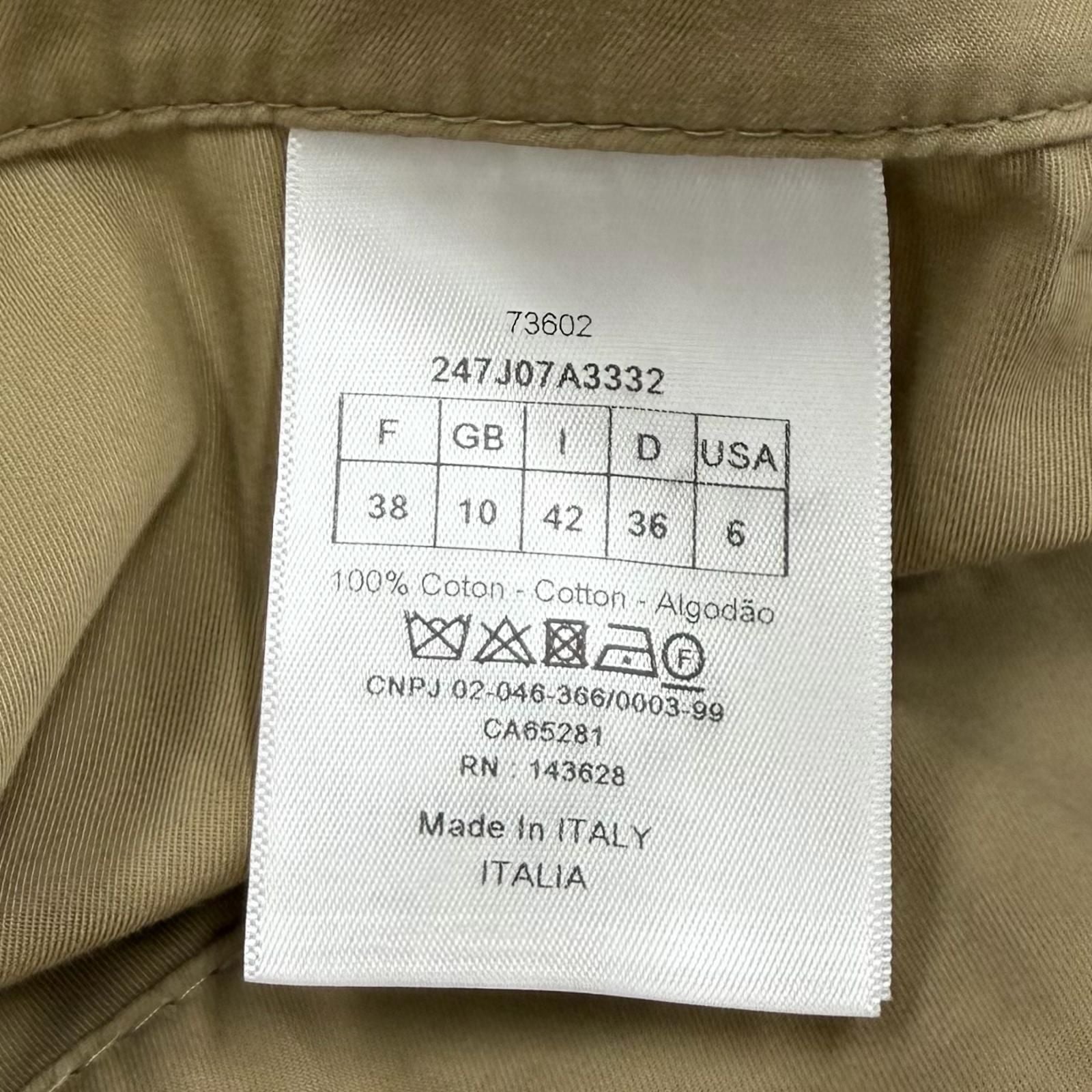Dior Cotton 100% Logo Button Knee Length Flare Skirt Beige 42 — view 8