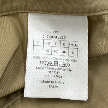 Dior Cotton 100% Logo Button Knee Length Flare Skirt Beige 42 — view 8