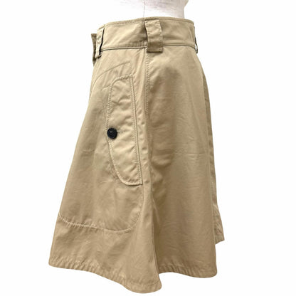 Dior Cotton 100% Logo Button Knee Length Flare Skirt Beige 42 — view 3