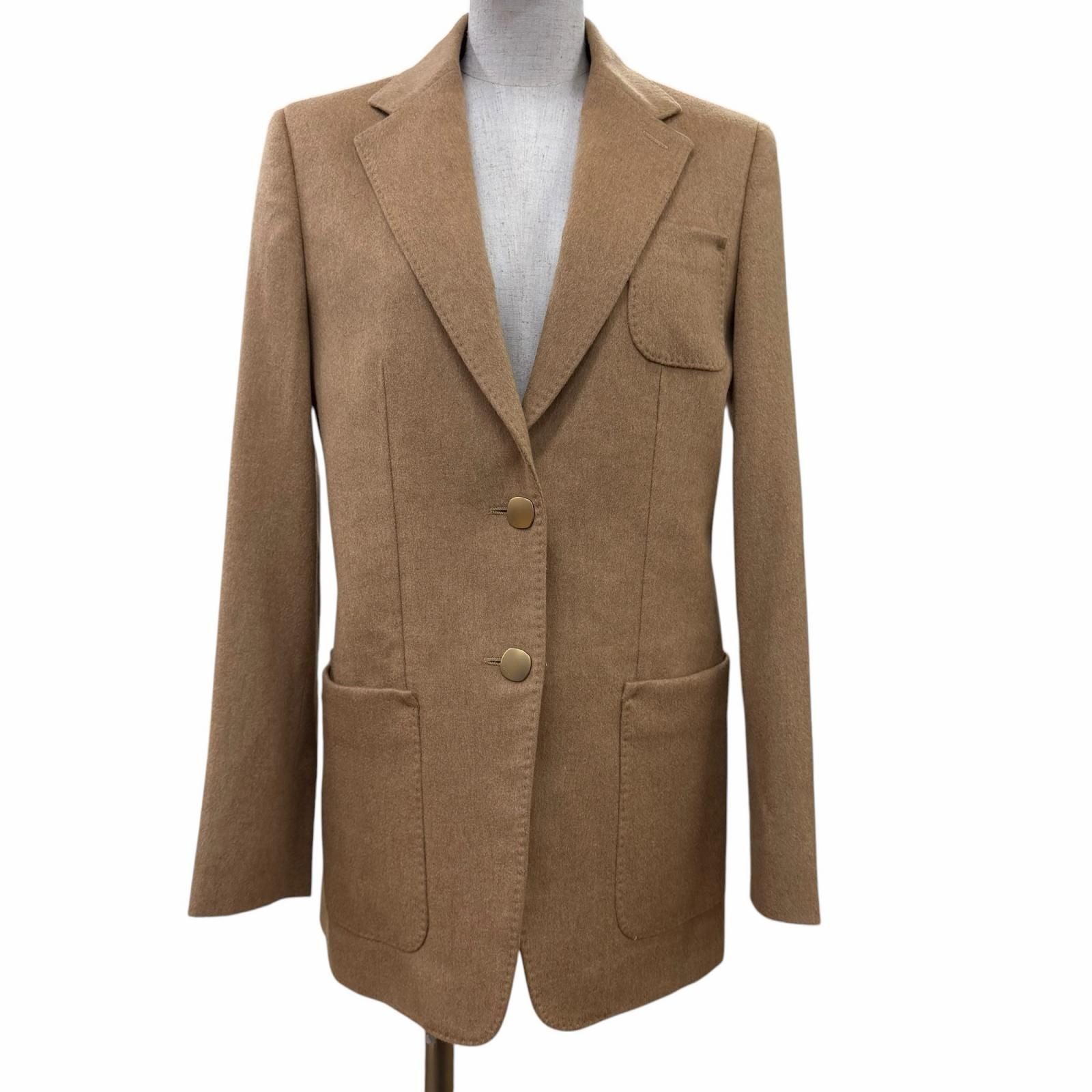Max Mara Blasy Camel 100% Logo Buttoned Jacket 40