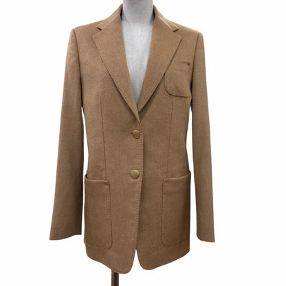 Max Mara Blasy Camel 100% Logo Buttoned Jacket 40