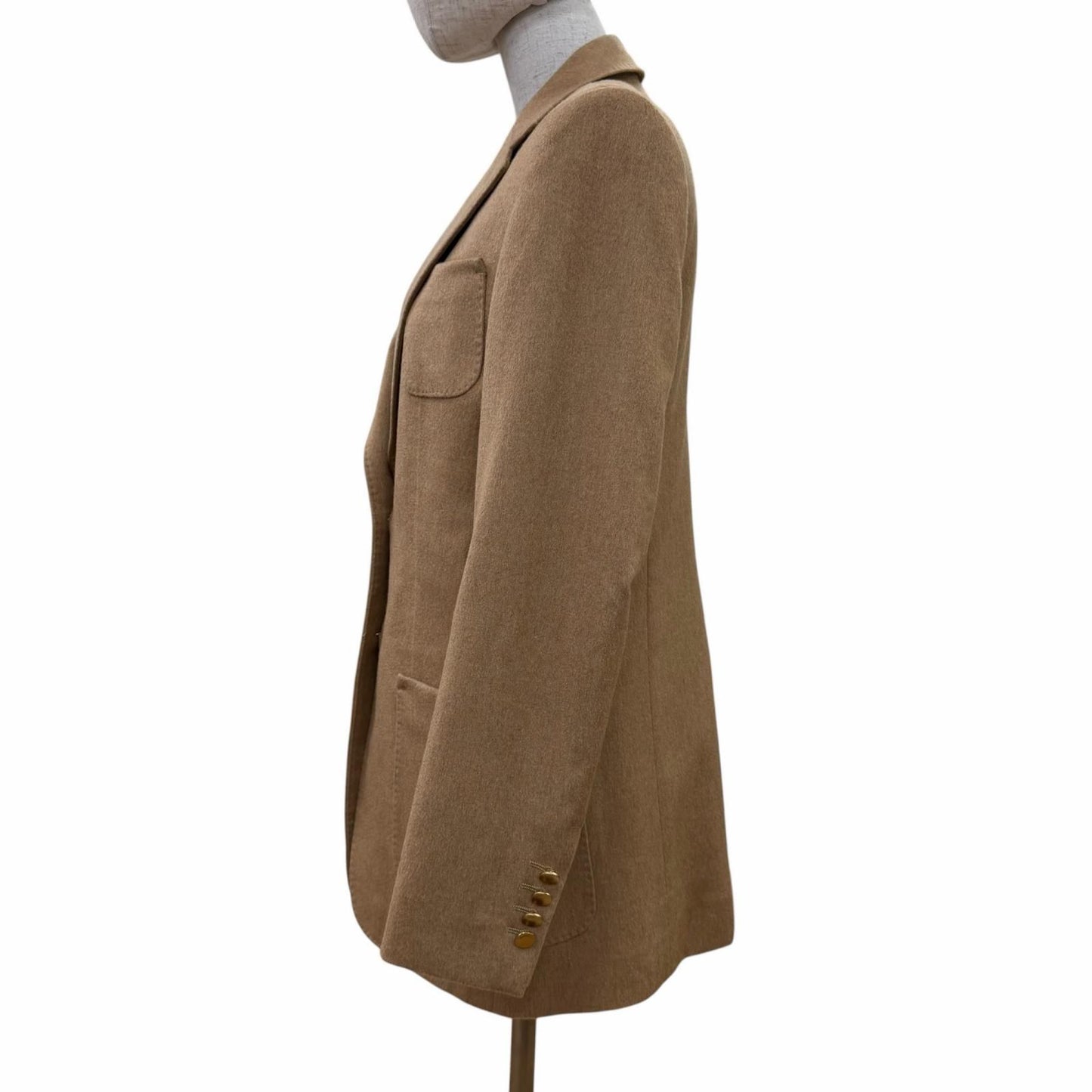Max Mara Blasy Camel 100% Logo Buttoned Jacket 40 — view 2