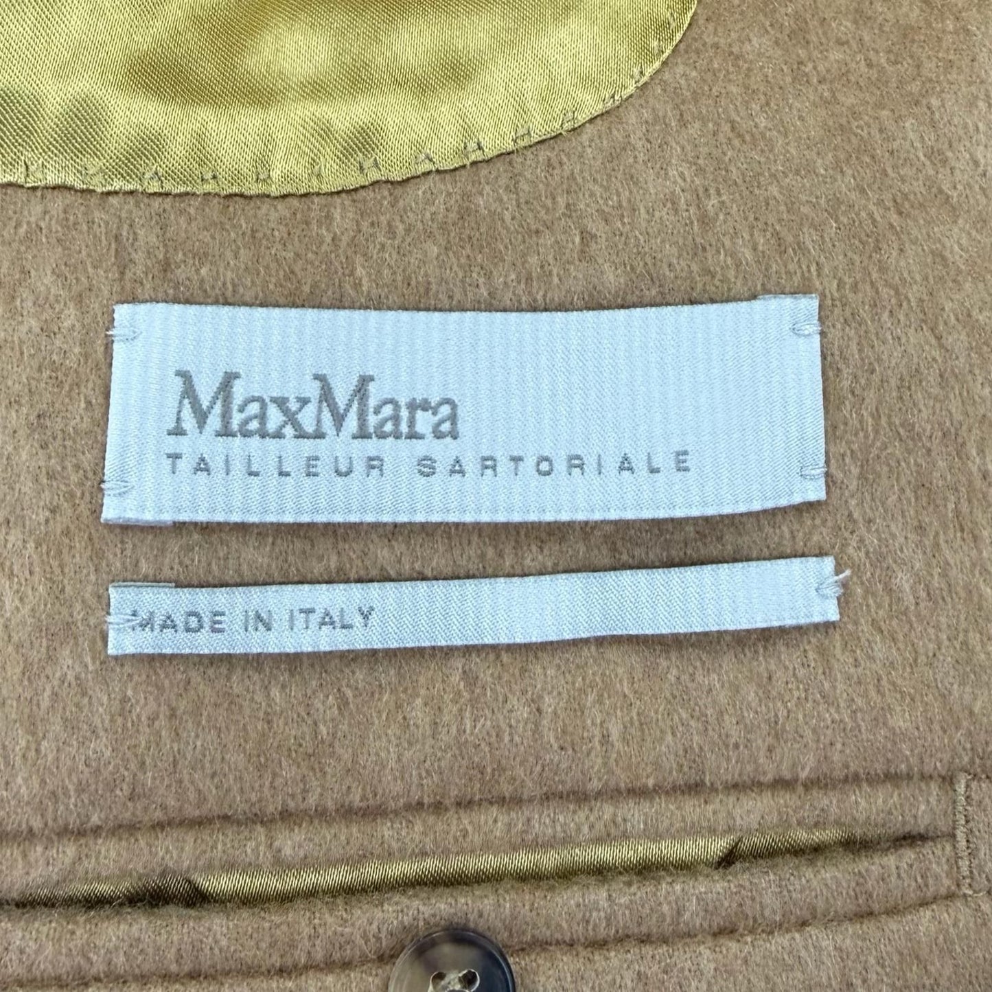 Max Mara Blasy Camel 100% Logo Buttoned Jacket 40 — view 7